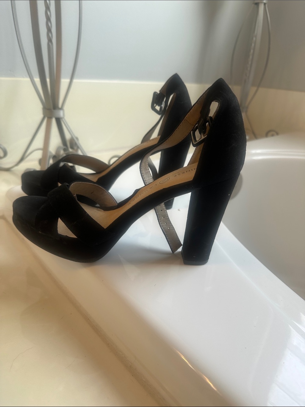 Chinese Laundry Black Block Heel Sandals - Classic Strappy Dress Heels